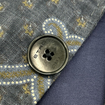 ETRO エトロ 15380 ペイズリー リネン×シルク シングルジャケット ジャケット