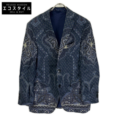 ETRO エトロ 15380 ペイズリー リネン×シルク シングルジャケット ジャケット