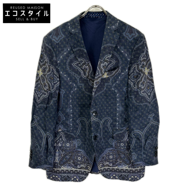 ETRO エトロ 15380 ペイズリー リネン×シルク シングルジャケット ジャケット
