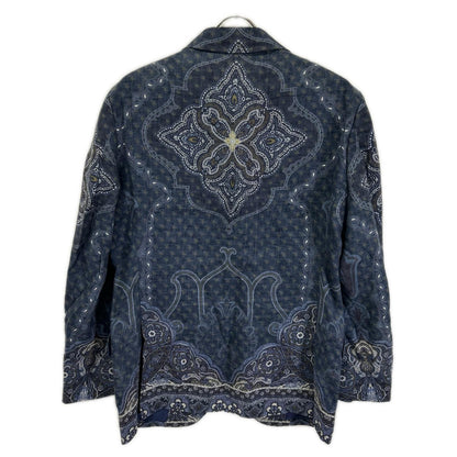 ETRO エトロ 15380 ペイズリー リネン×シルク シングルジャケット ジャケット