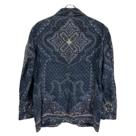 ETRO エトロ 15380 ペイズリー リネン×シルク シングルジャケット ジャケット