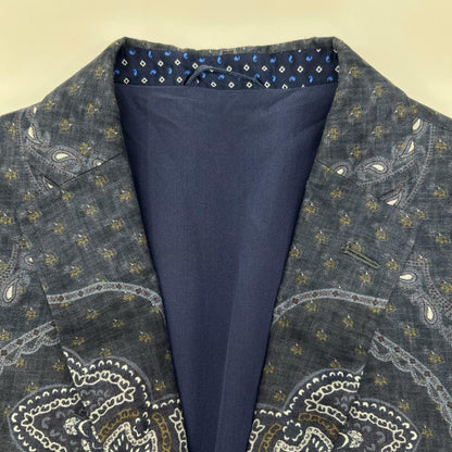 ETRO エトロ 15380 ペイズリー リネン×シルク シングルジャケット ジャケット