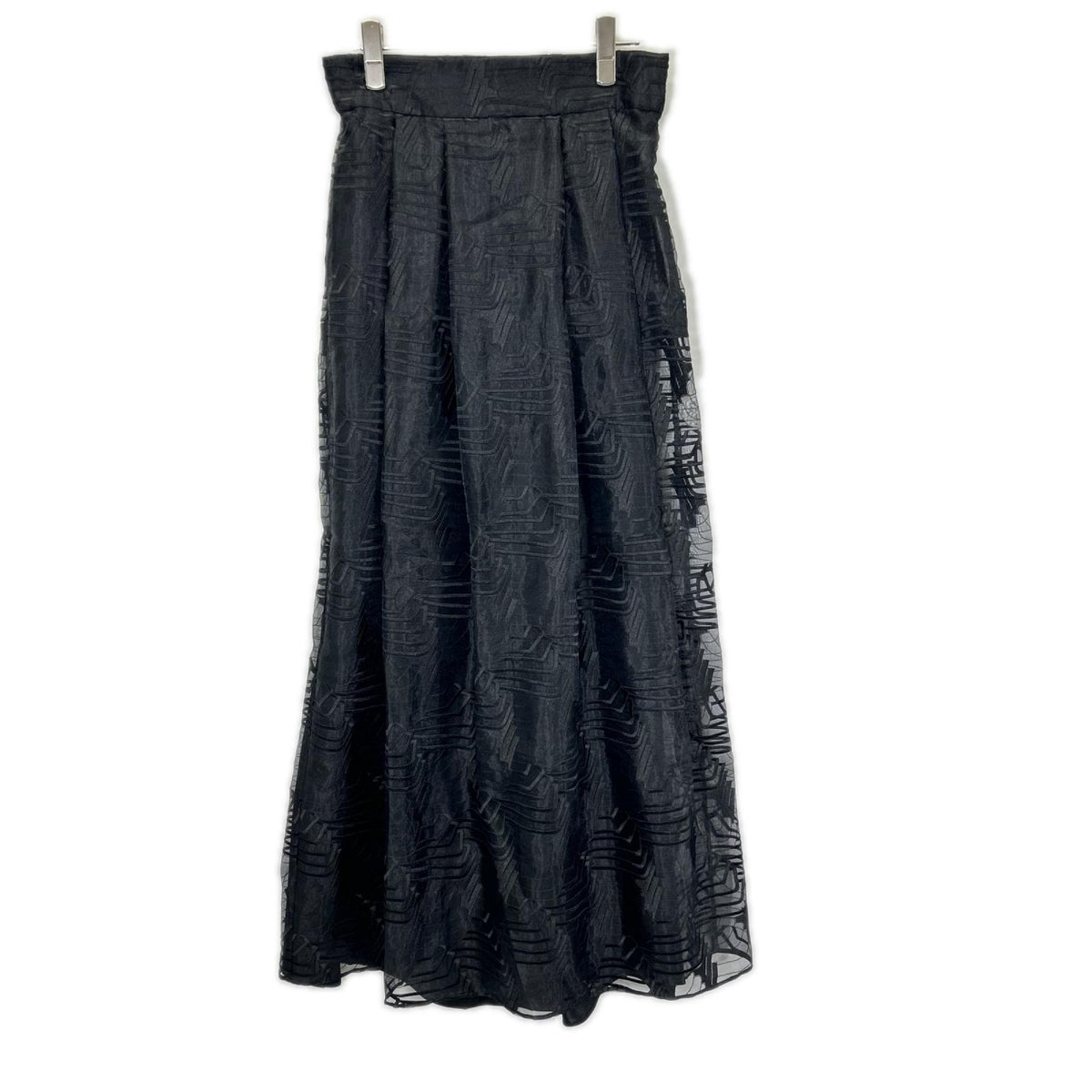 GIORGIOARMANI ジョルジオアルマーニ 2WHNN06P T03H6 ブラック ペチコート付き シアーロングスカート スカート