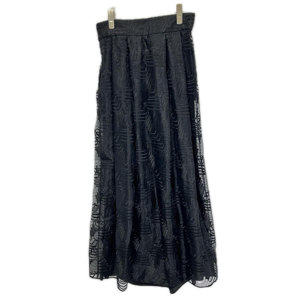 GIORGIOARMANI ジョルジオアルマーニ 2WHNN06P T03H6 ブラック ペチコート付き シアーロングスカート スカート
