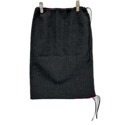 PRADA プラダ 26SS P10D7 グレー×ボルドー ドローストリング スカート スカート