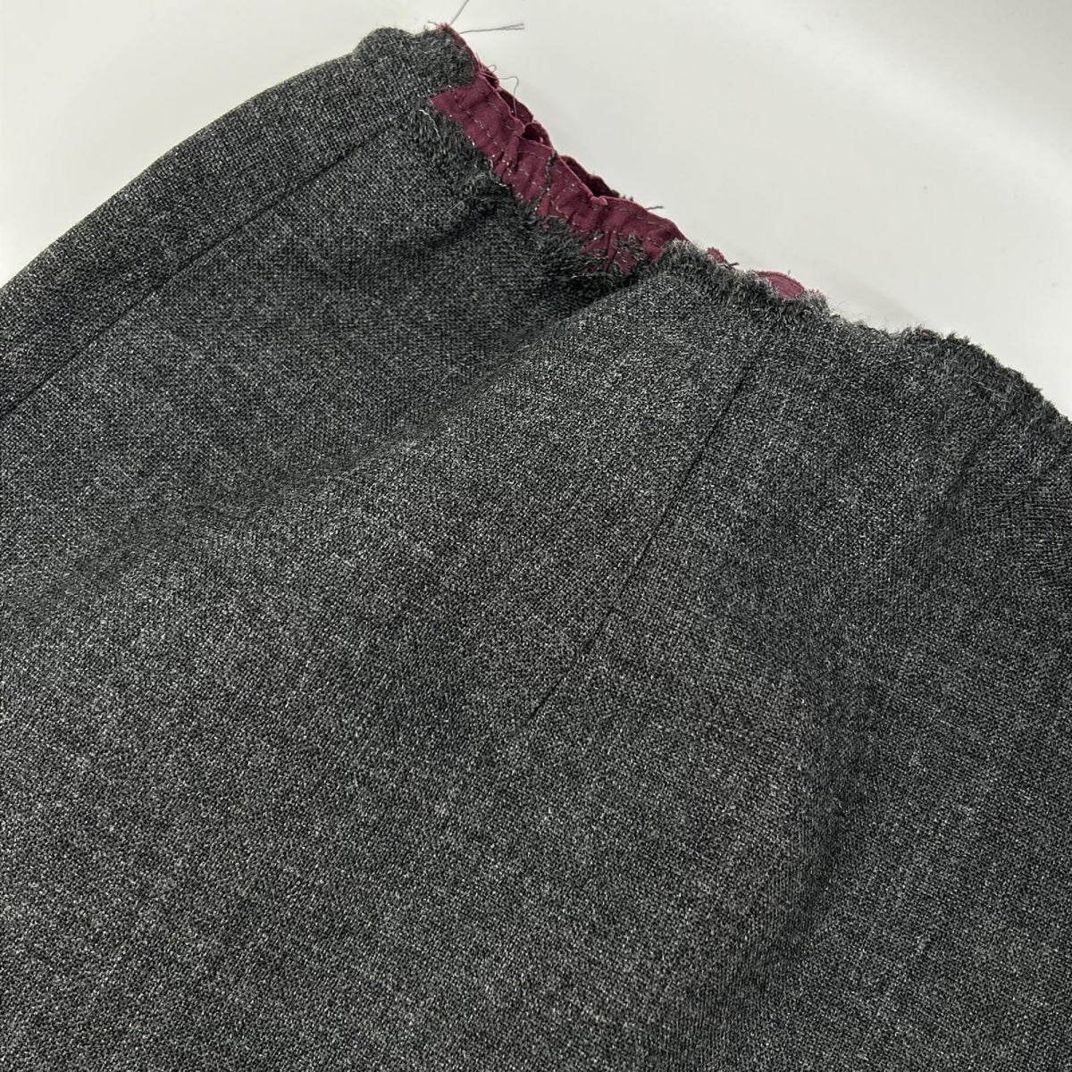 PRADA プラダ 26SS P10D7 グレー×ボルドー ドローストリング スカート スカート