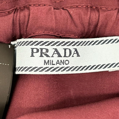 PRADA プラダ 26SS P10D7 グレー×ボルドー ドローストリング スカート スカート
