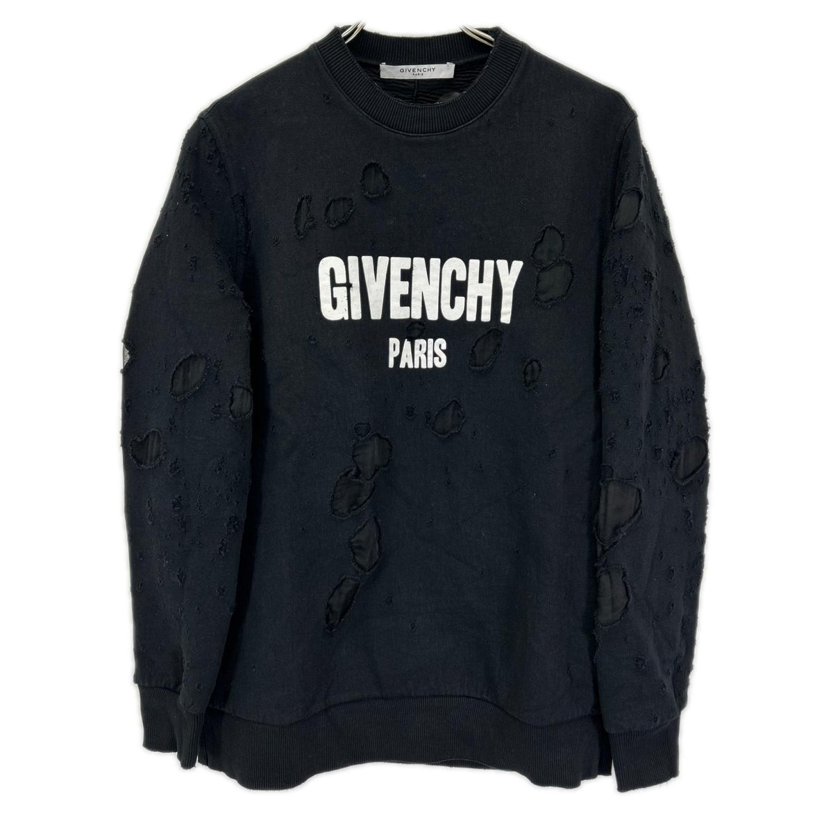 GIVENCHY ジバンシー 16P 7705 485 デストロイ加工 ロゴプリント スウェット トップス