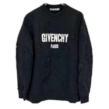 GIVENCHY ジバンシー 16P 7705 485 デストロイ加工 ロゴプリント スウェット トップス