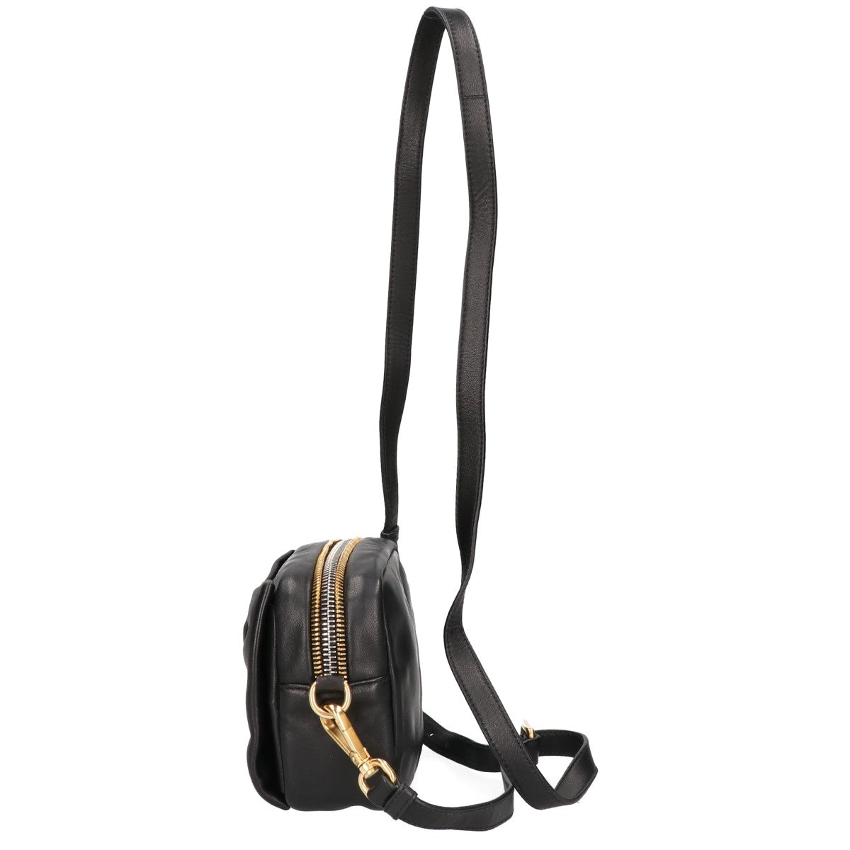 PRADA プラダ 美品 BP0166 ナッパレザー リボンモチーフ ミニ ショルダーバッグ