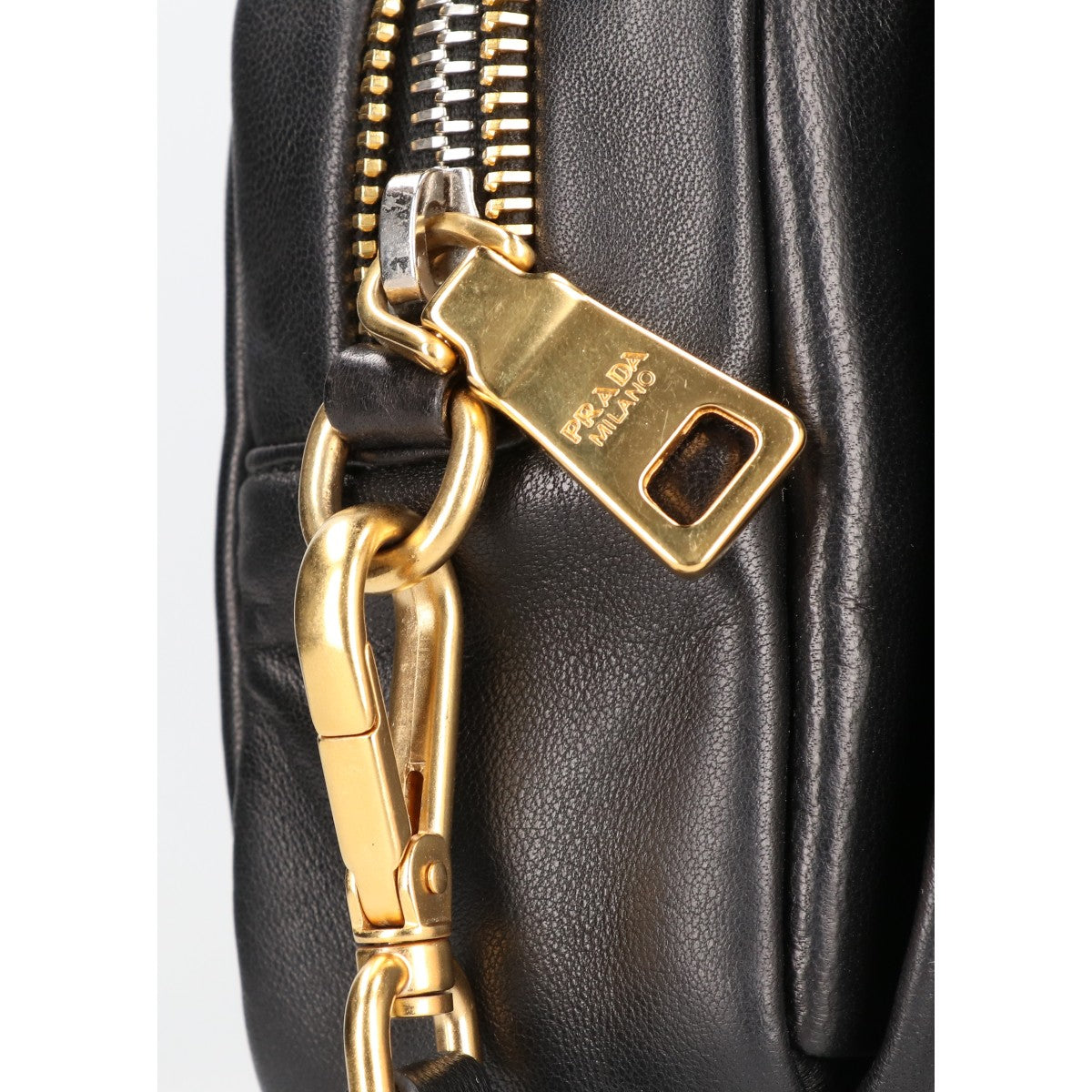 PRADA プラダ 美品 BP0166 ナッパレザー リボンモチーフ ミニ ショルダーバッグ