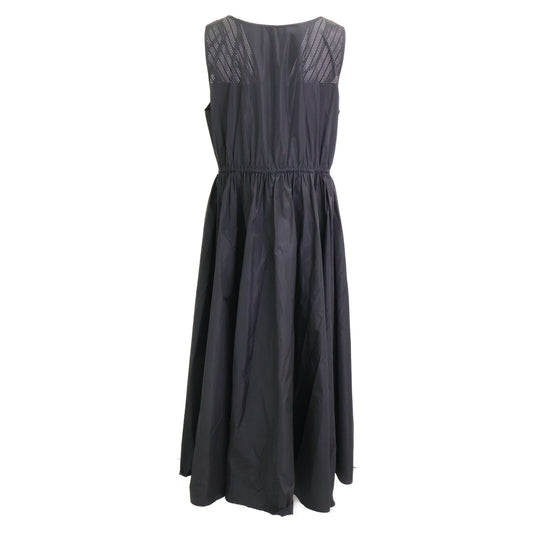MIUMIU 【Like New/Domestic/22】MF4790 Silktech Front Zip Sleeveless Dress