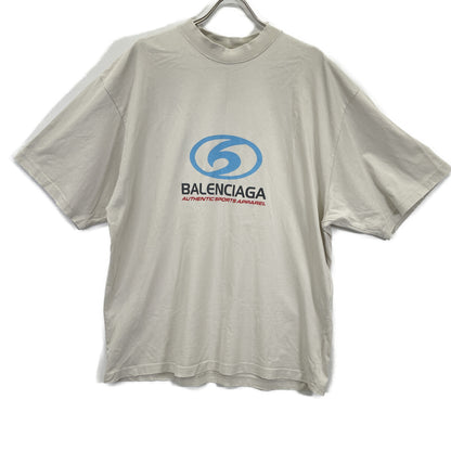 BALENCIAGA 764235 Ivory Vintage-processed 24SS SURFER MEDIUM FIT TEE Top