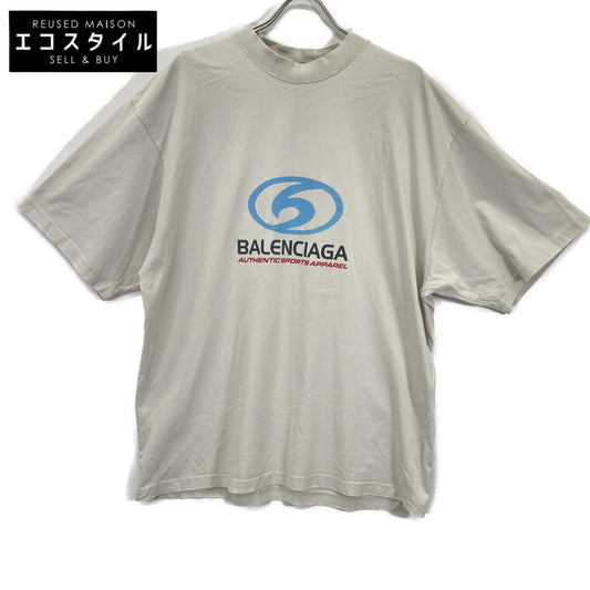 BALENCIAGA 764235 Ivory Vintage-processed 24SS SURFER MEDIUM FIT TEE Top