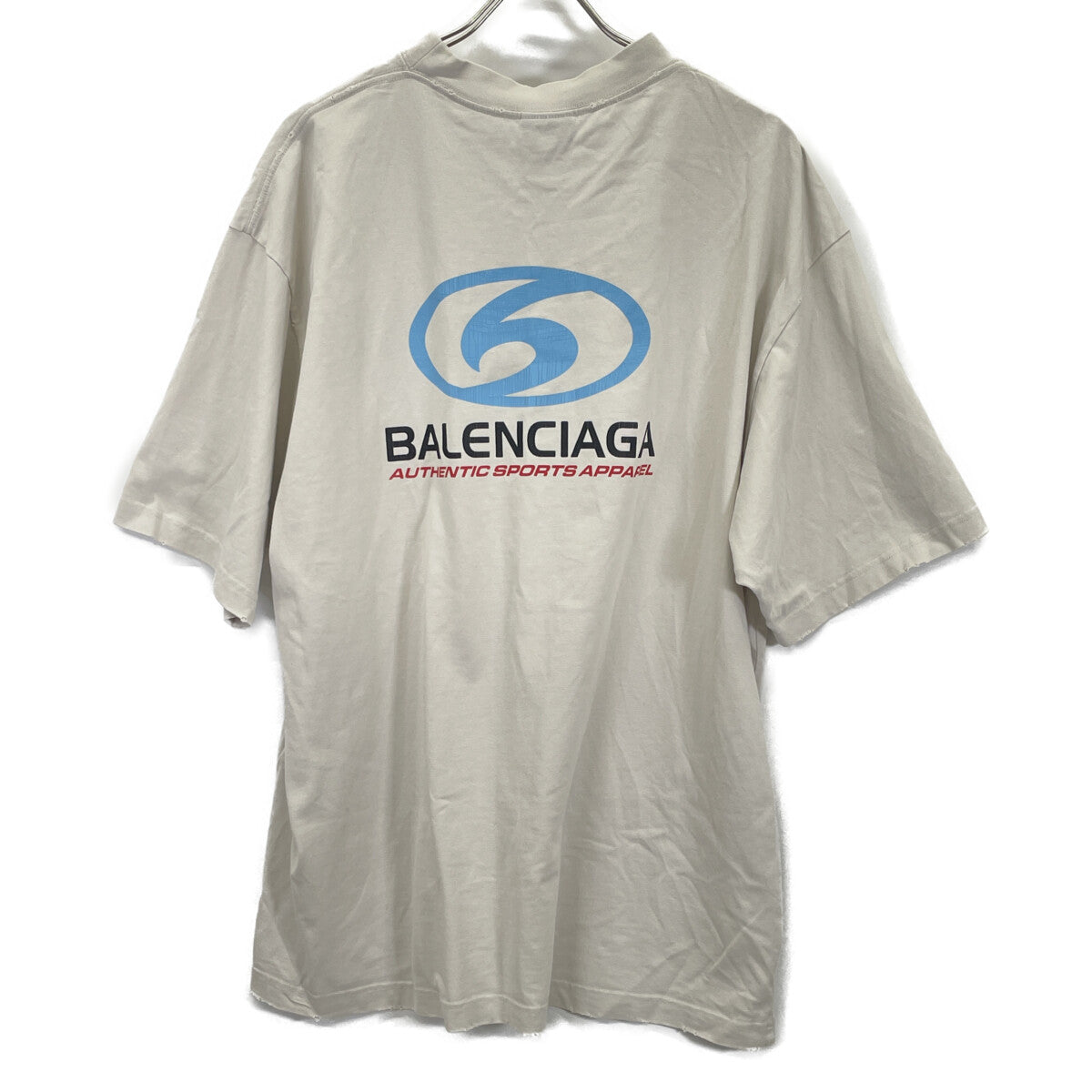 BALENCIAGA 764235 Ivory Vintage-processed 24SS SURFER MEDIUM FIT TEE Top