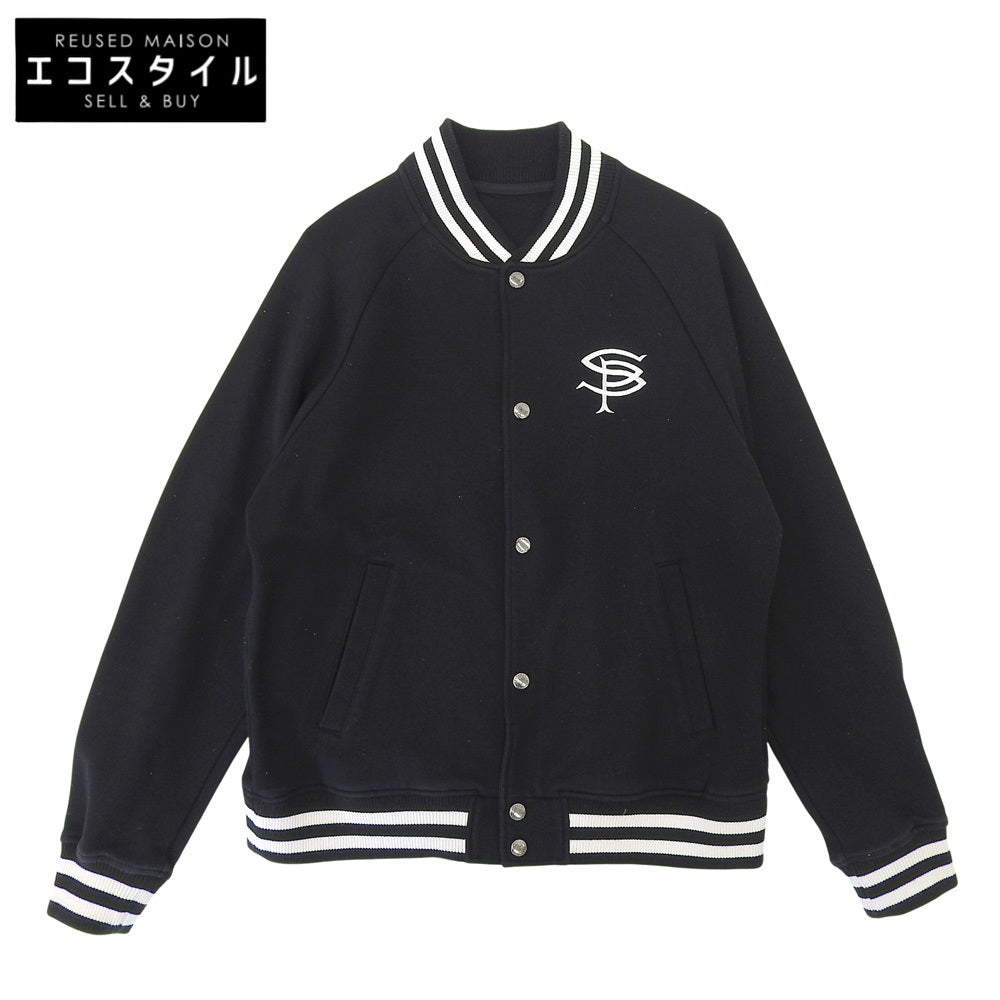 COMPACT DOUBLE KNIT SP LOGO VARSITY JACKET 夹克 男士 黑色 M SOPH-242049 夹克 M 男士