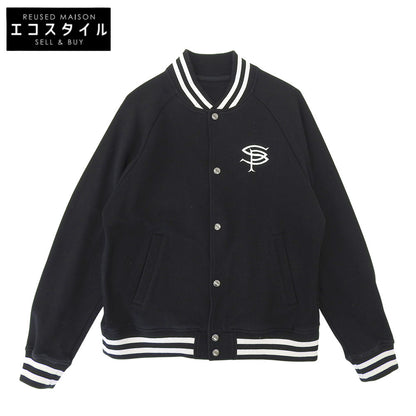 COMPACT DOUBLE KNIT SP LOGO VARSITY JACKET 夹克 男士 黑色 M SOPH-242049 夹克 M 男士