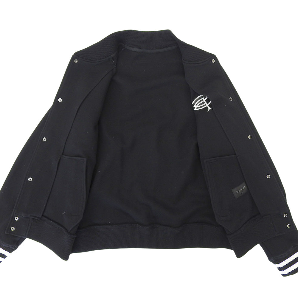 COMPACT DOUBLE KNIT SP LOGO VARSITY JACKET 夹克 男士 黑色 M SOPH-242049 夹克 M 男士