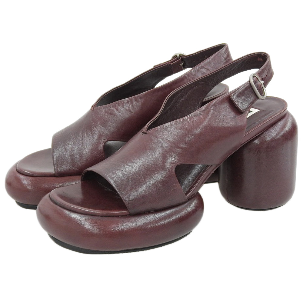 JIL SANDER Leather Sandals Shoes Women's Bordeaux 37 JS38037A 22SS Shoes