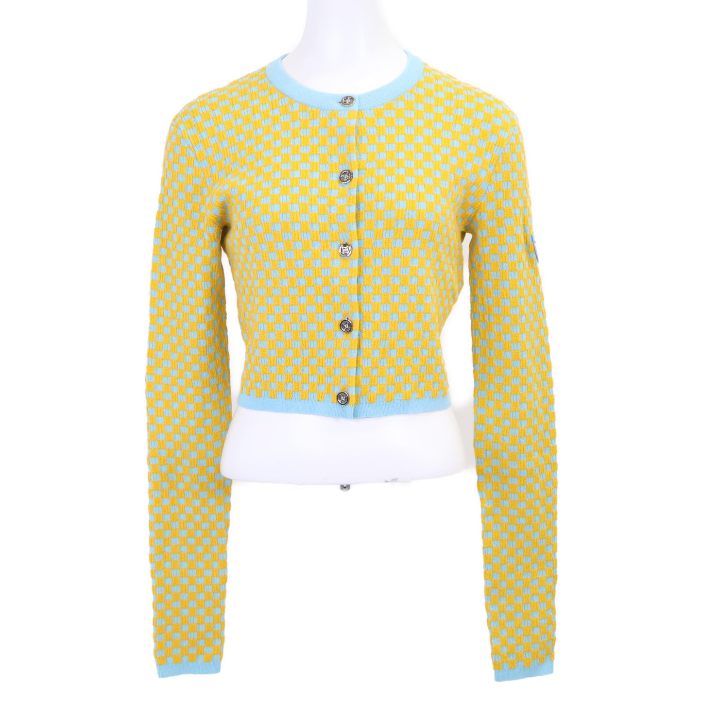LOUIS VUITTON Louis Vuitton Checkered Pattern Fall/Winter 2024 Knit Cardigan Jacket