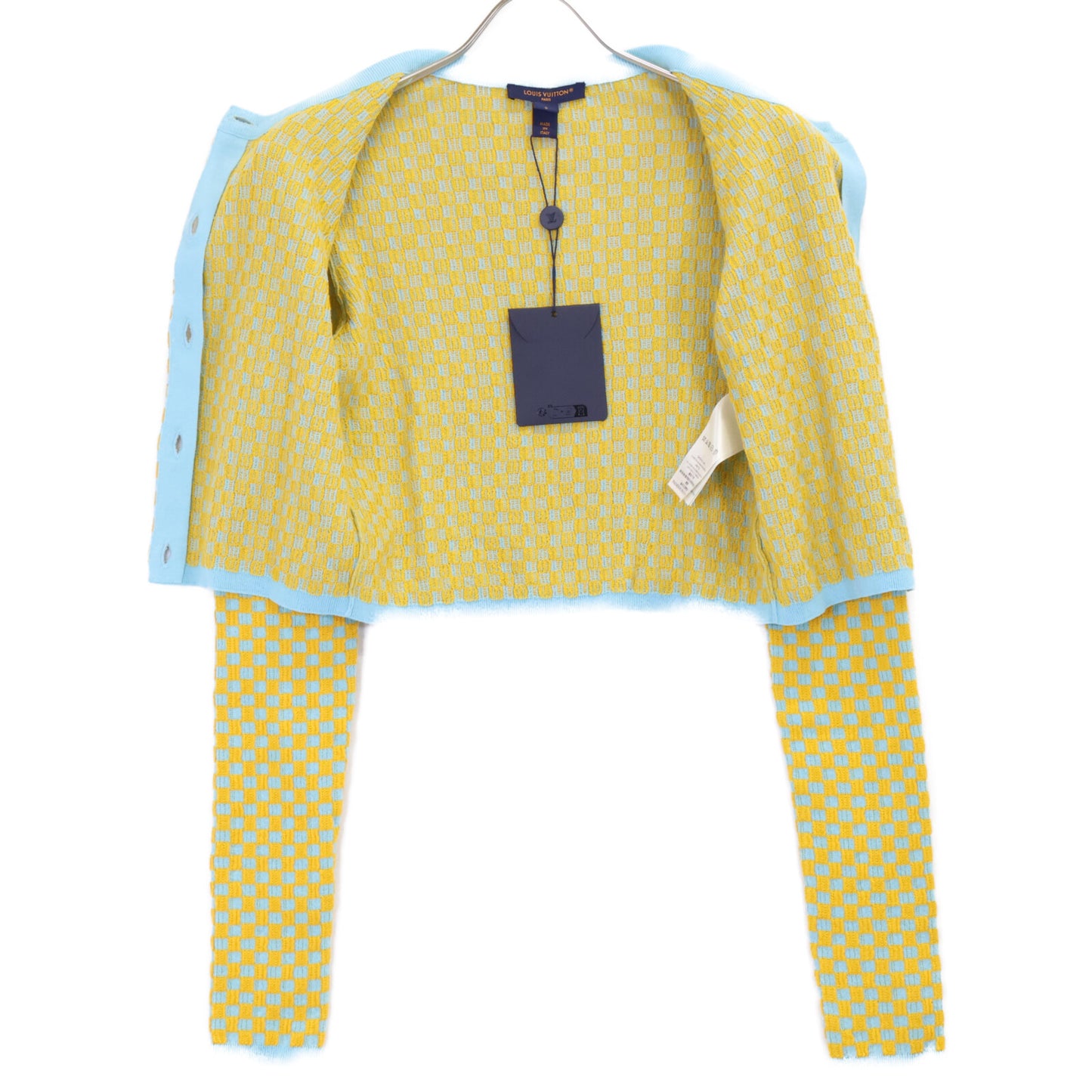 LOUIS VUITTON Louis Vuitton Checkered Pattern Fall/Winter 2024 Knit Cardigan Jacket