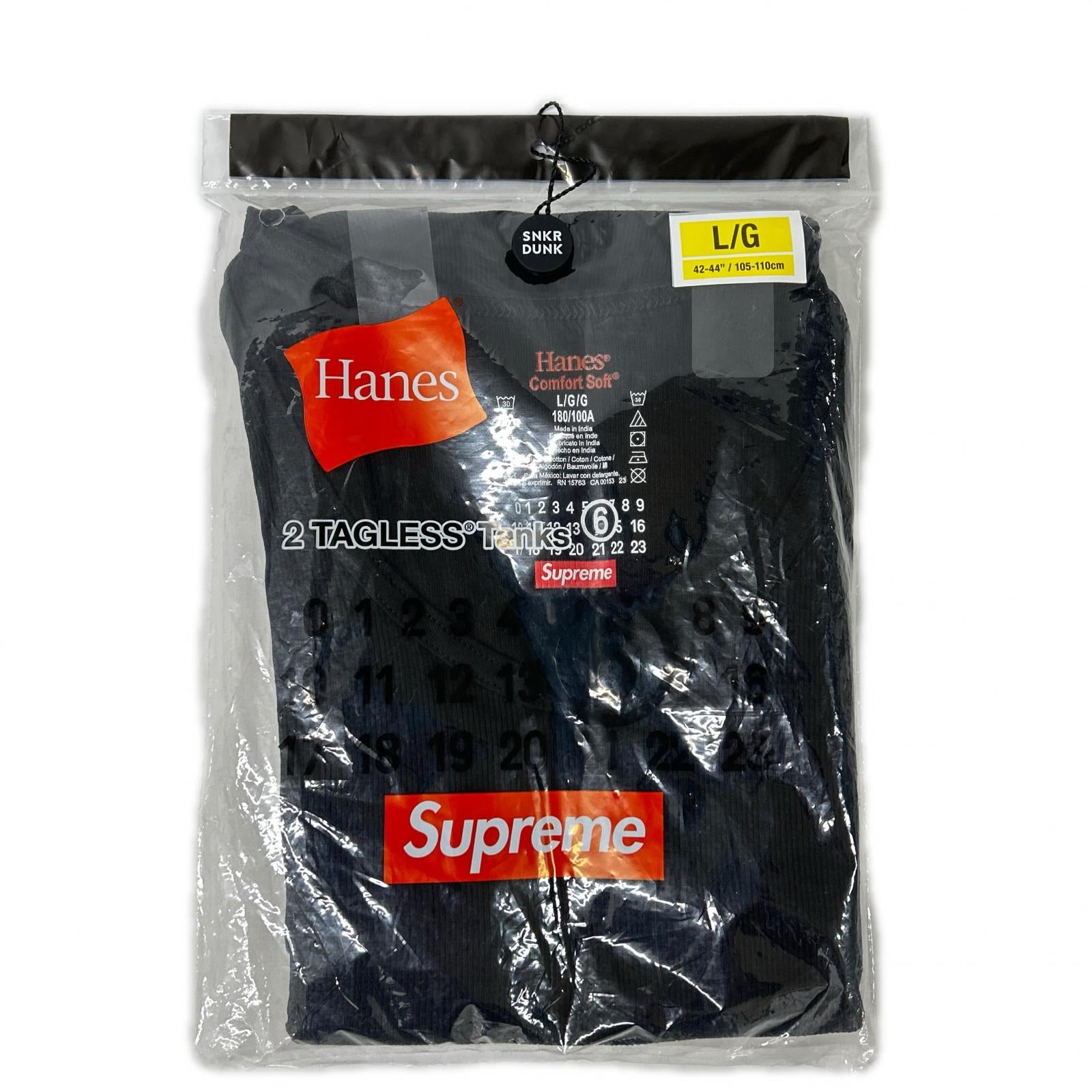 Supreme シュプリーム ×MM6 ×ヘインズ 24SS ブラック タグレス タンクトップ トップス