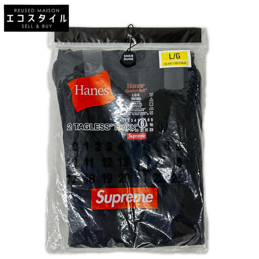 Supreme シュプリーム ×MM6 ×ヘインズ 24SS ブラック タグレス タンクトップ トップス