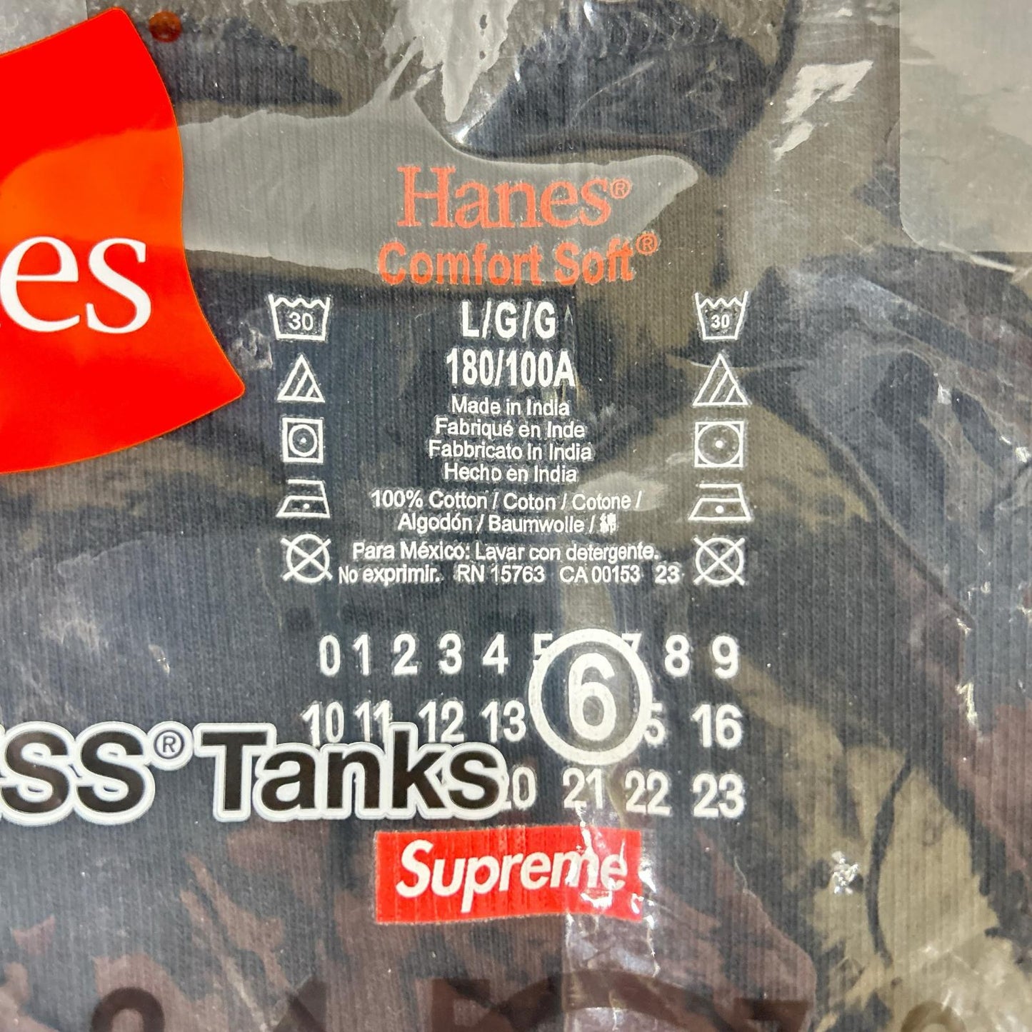 Supreme シュプリーム ×MM6 ×ヘインズ 24SS ブラック タグレス タンクトップ トップス
