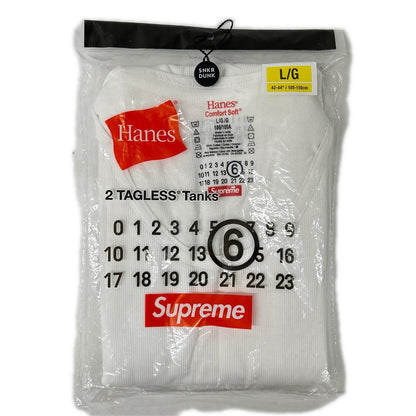 Supreme シュプリーム ×MM6 ×ヘインズ 24SS ホワイト タグレス タンクトップ トップス