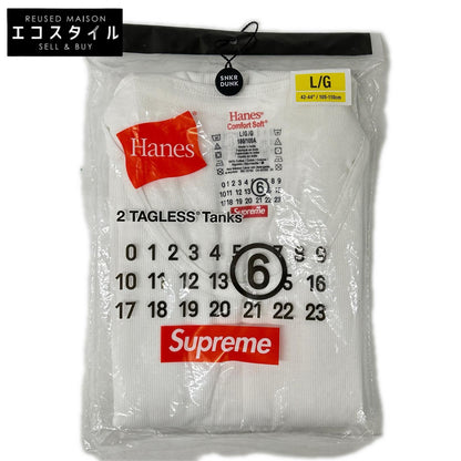 Supreme シュプリーム ×MM6 ×ヘインズ 24SS ホワイト タグレス タンクトップ トップス
