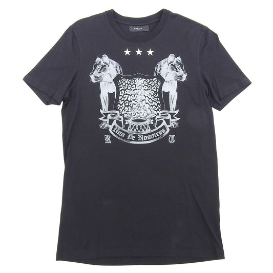 コットン エンブレムプリント クルーネック Tシャツ トップス メンズ 黒 ブラック XS 11S 7069 651 トップス XS メンズ