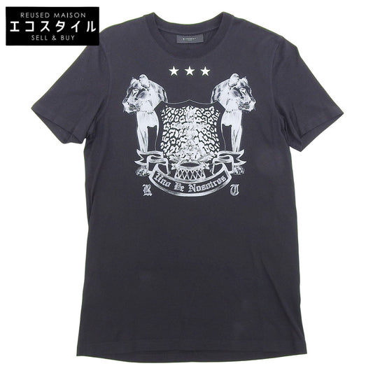 コットン エンブレムプリント クルーネック Tシャツ トップス メンズ 黒 ブラック XS 11S 7069 651 トップス XS メンズ