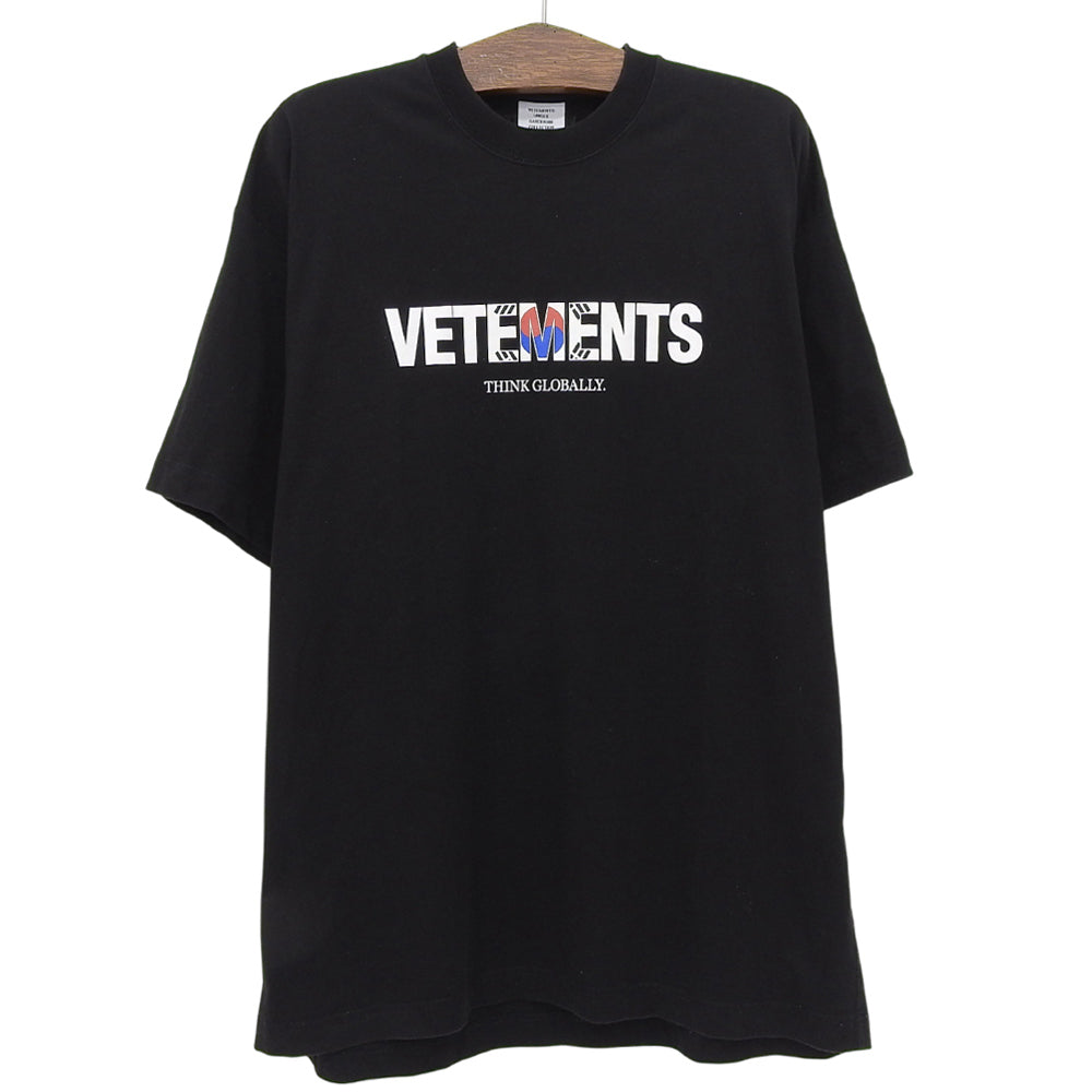VETEMENTS ヴェトモン South Korea Flag Logo Tee トップス メンズ ブラック S UA52TR280SK トップス