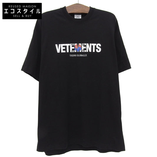 VETEMENTS South Korea Flag Logo Tee Tops Men's Black S UA52TR280SK Tops