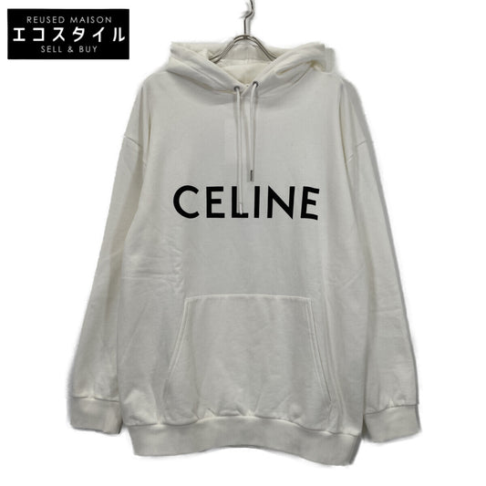 CELINE セリーヌ ホワイト 2Y668670Q Sweatshirts フーディープルオーバーシャツ トップス
