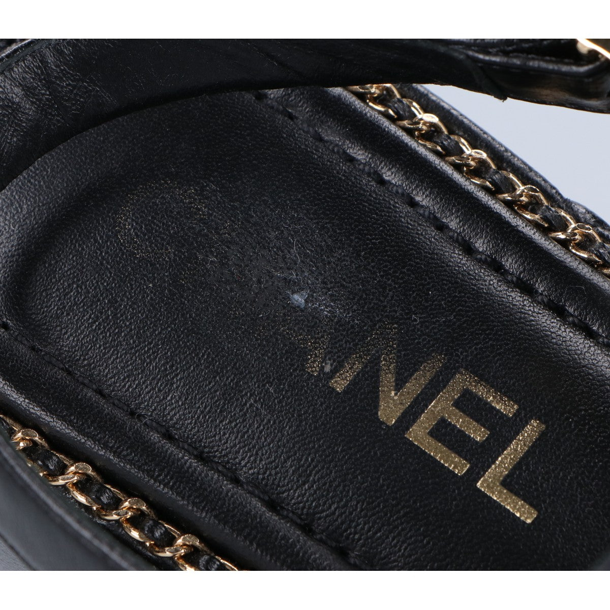 CHANEL シャネル G46613 ココマーク マトラッセ/チェーン プラットフォーム サンダル シューズ