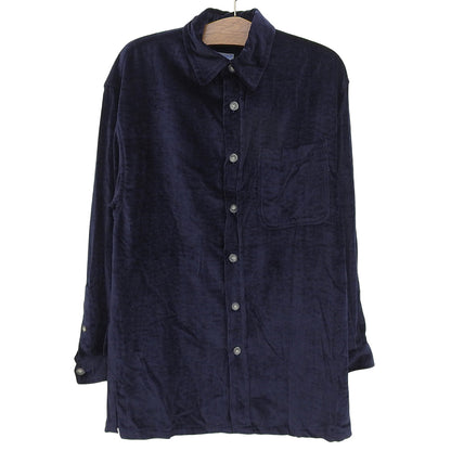 KENZO ケンゾー ベロア ビッグシルエットシャツ トップス メンズ ネイビー L 0991180 トップス