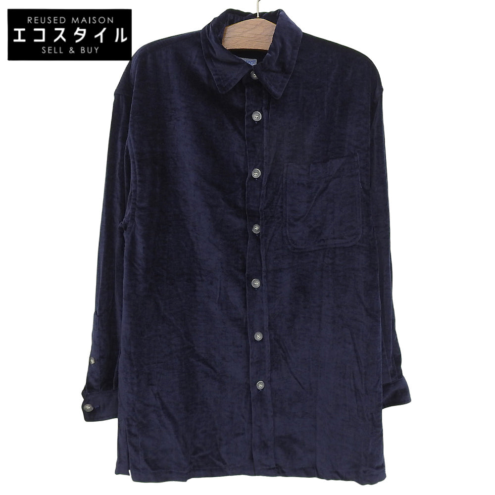 KENZO ケンゾー ベロア ビッグシルエットシャツ トップス メンズ ネイビー L 0991180 トップス L