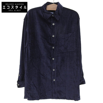 KENZO ケンゾー ベロア ビッグシルエットシャツ トップス メンズ ネイビー L 0991180 トップス L