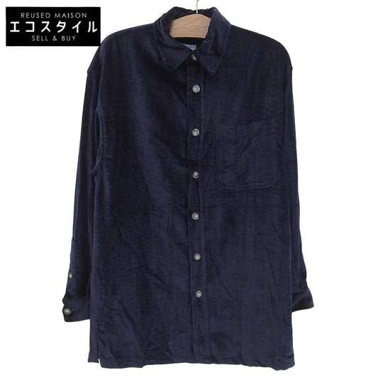 KENZO Velour Oversized Shirt Top Men's Navy L 0991180 Top L