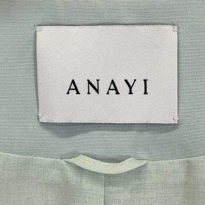 ANAYI Light Blue Pearl Button Tweed Gilet Vest 36 Women's