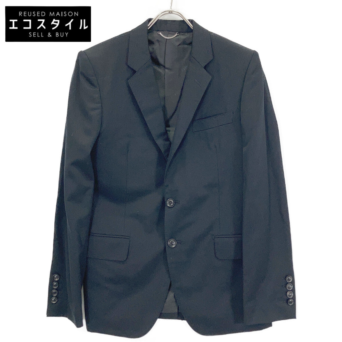 Black JLS-01-09 Wool Single Jacket 34 Men's