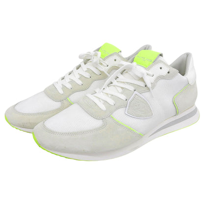 Philippe Model フィリップモデル 美品 ナイロン スエード スニーカー シューズ メンズ ホワイト ライトグレー 45 シューズ 45