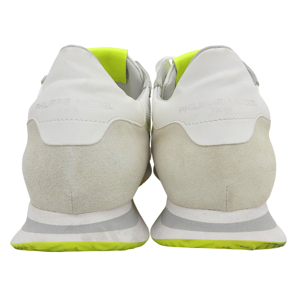 Philippe Model フィリップモデル 美品 ナイロン スエード スニーカー シューズ メンズ ホワイト ライトグレー 45 シューズ 45