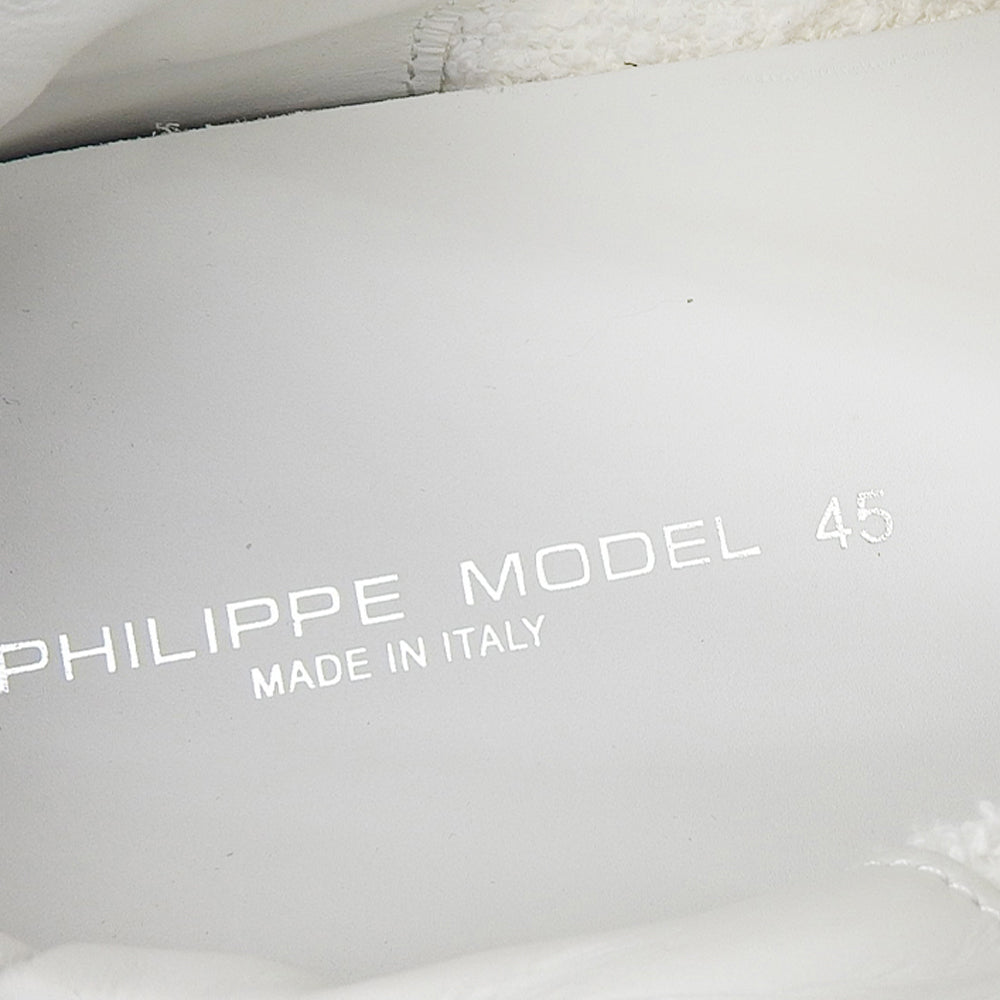 Philippe Model フィリップモデル 美品 ナイロン スエード スニーカー シューズ メンズ ホワイト ライトグレー 45 シューズ 45