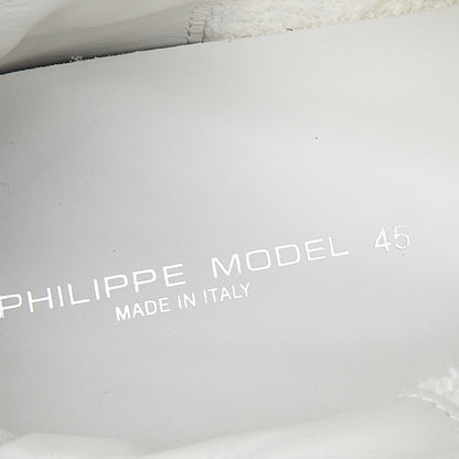 Philippe Model フィリップモデル 美品 ナイロン スエード スニーカー シューズ メンズ ホワイト ライトグレー 45 シューズ 45