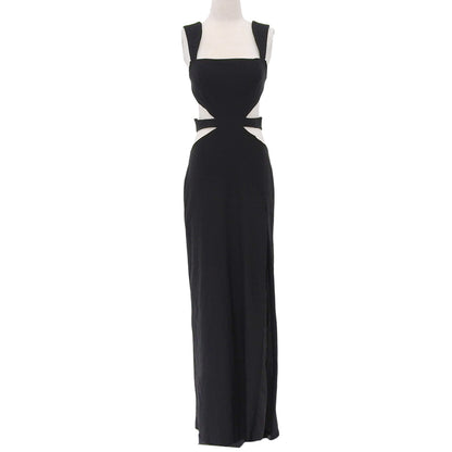 Michael Costello New Side Slit One-Piece Dress Women's Black L Dress