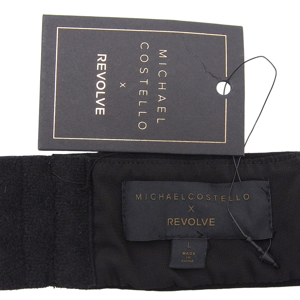 Michael Costello マイケルコステロ 新品同様 サイドスリッド ワンピース ドレス レディース ブラック L ワンピース
