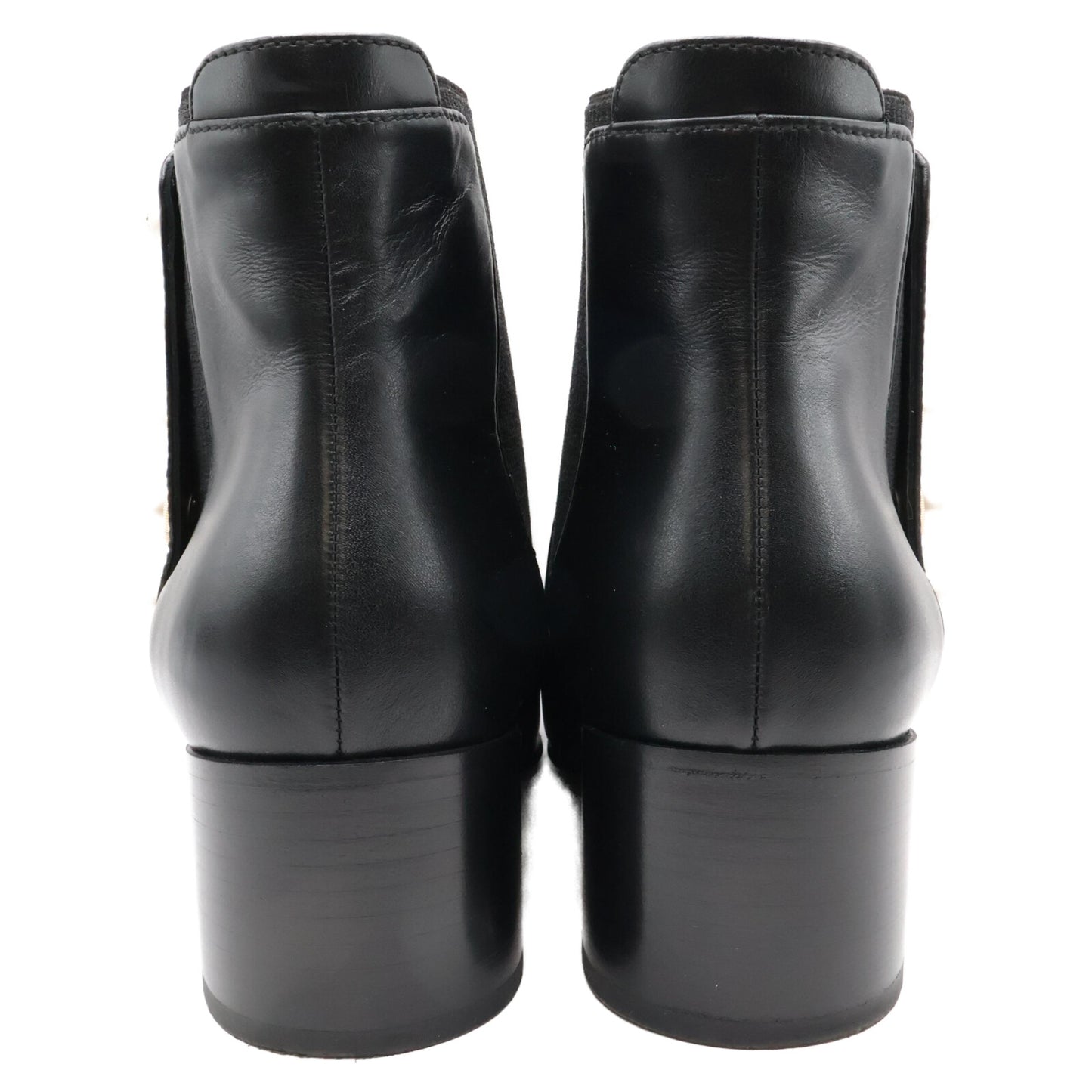 Excellent Condition G46791 Imitation Pearl Chelsea Boots Shoes 37C Ladies