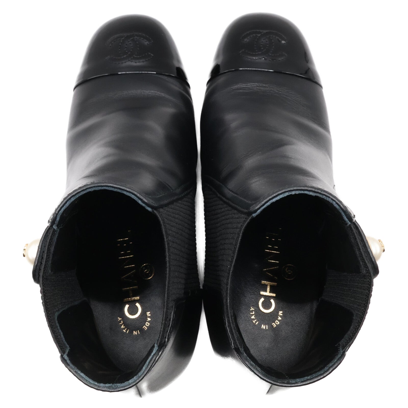 Excellent Condition G46791 Imitation Pearl Chelsea Boots Shoes 37C Ladies